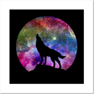 Galaxy wolf Posters and Art